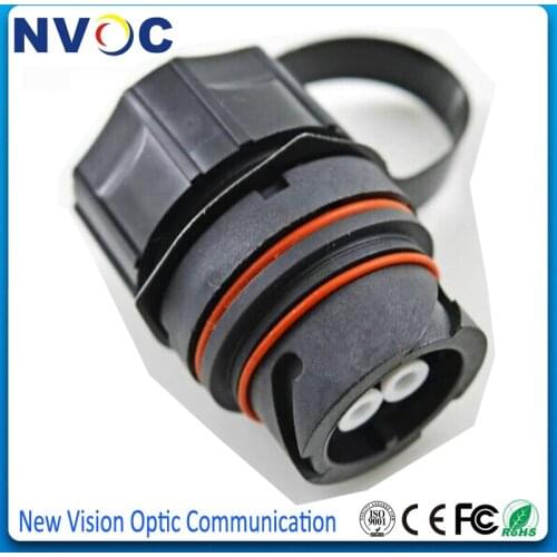 10pcs/Lot,Outdoor IP65/IP67 ODVA-LC DX Bulkhead Fiber Adapter with Dust Cap,Fiber Optic Outdoor Duplex LC/SC/MPO ODVA Adapter