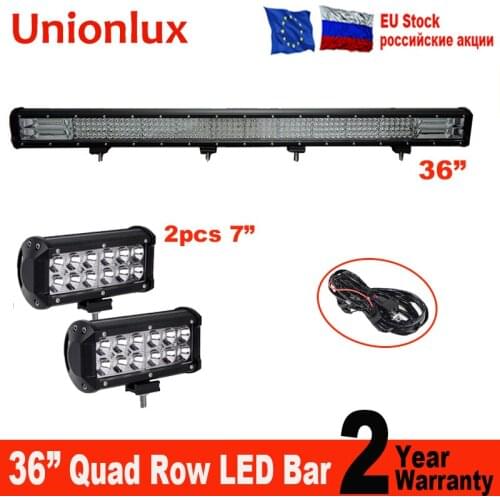 36" inch Led Work Light Bar 7inch 36W Offroad Led Bar 9D Quad Rows Car Lights Combo Beam for Truck SUV 4x4 4WD