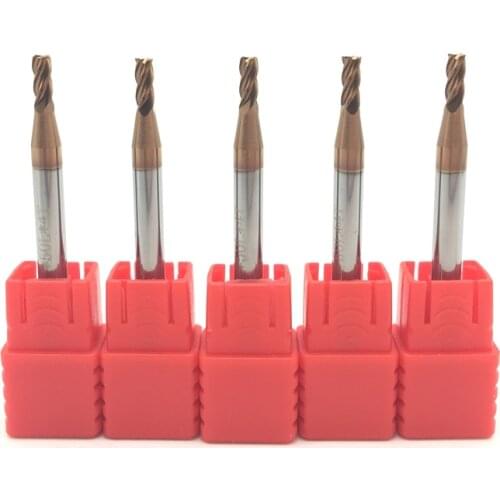 5pcs 2mm End Mill HRC60 4F 2*50 Tungsten Carbide Flat Endmills TiAIN Coated Spiral Mill CNC Lathe Milling Cutting Tools