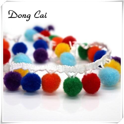 6yards/lot Pompom lace trim Ball Fringe Ribbon DIY Sewing Accessory Lace Home Party Christmas tree Decoration Handmade Craft
