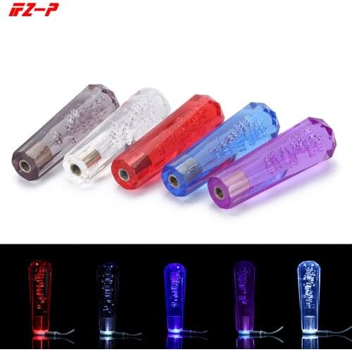 FZ-P Car Universal Acrylic Crystal Bubble Shift Knob 10CM with Colorful LED Light Gear Knob for AT/MT Car Stick Lever Head Shift