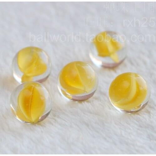 Free shipping 100pcs/lot 16mm Yellow marbles jump chess ball core glass beads marbles