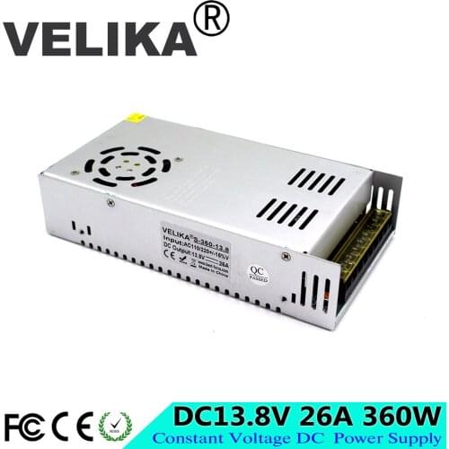Small Volume Single Output DC Power Supply Switching 13.8V 26A 360W Led Driver AC 110 220V Input to DC13.8V SMPS For Strip CNC