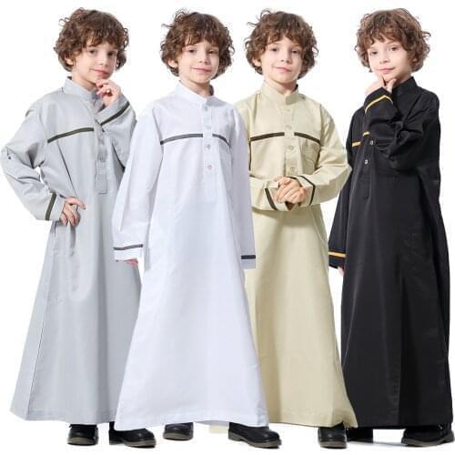Kids Boy Jubba Dishdasha Abaya Arab Islamic Clothing Saudi Arabia Thobe Muslim Dress Kurta Pakistan Clothes Children Oman Kaftan