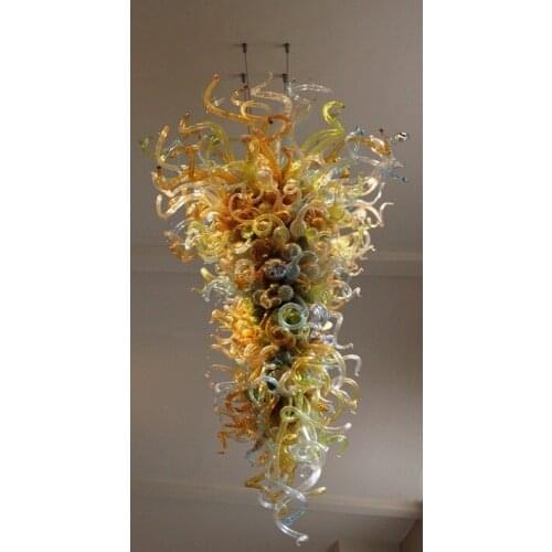 Long Big Modern Crystal Chandelier Energy Saving LED Bulbs Colorful Hand Blown Glass AC 110/120/220/240V