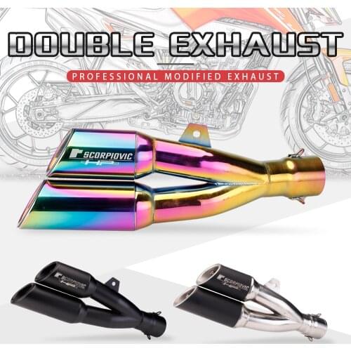 For Motorcycle Exhaust Pipe Escape Modified Motorbike 51/61mm Muffler For Ninja400 Z900 CBR650R S1000RR YZF-R6 MT07 09