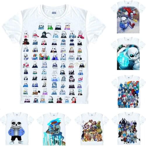 Coolprint Anime Shirt Toby Fox Undertale T-Shirts Multi-style Short Sleeve Sans and Papyrus Cosplay Motivs Hentai Shirts