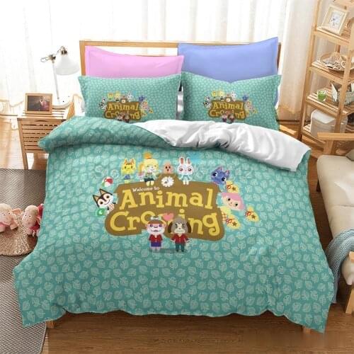 3D Game Animal Crossing Digital Printing Bedding Set Kid Cute Duvet Cover Twin Full Queen King Size Bedclothes Home Textiles