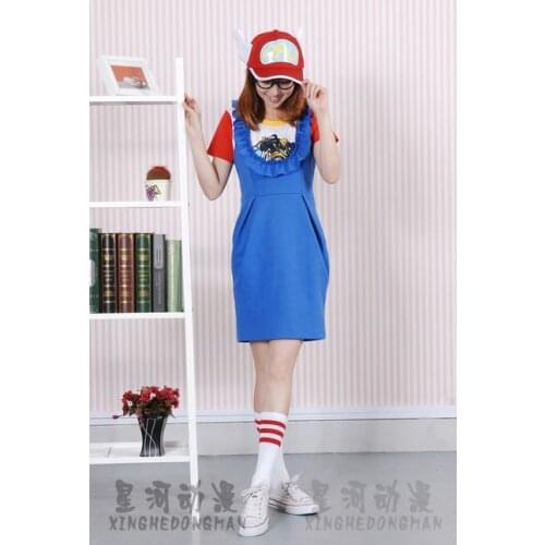 Cosplay Arale Womens Dress Costume Including Skirt T-shirt Hat Glasses Socks