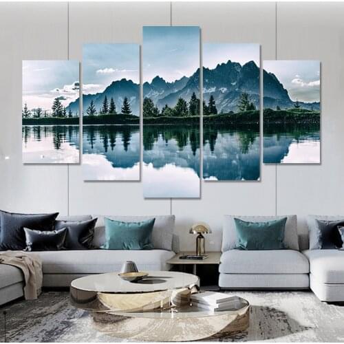 Red Racing Car Modern 5 Piece HD Canvas Painting Posters Wall Art Print Pictures Living Room Bedroom Home Decoration Frame