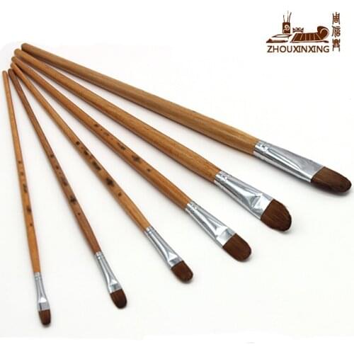 Zhouxinxing 6pcs/set weasel hair Varnish long rod Gouache watercolor painting brush practice painting pen Art for Supplies