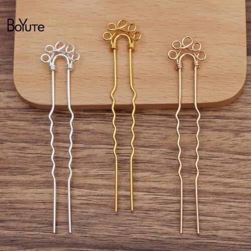 BoYuTe (10 Pieces/Lot) 16.5*83*1.2MM Metal Brass U-Shaped Hairpin Hair Fork Accessories Handmade Diy Jewelry Making Materials