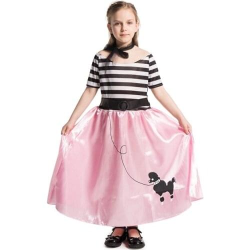 Girls Restore Ancient Ways Cute Pink Poodle Puppy Pets Fancy Dress Halloween Cosplay Costume