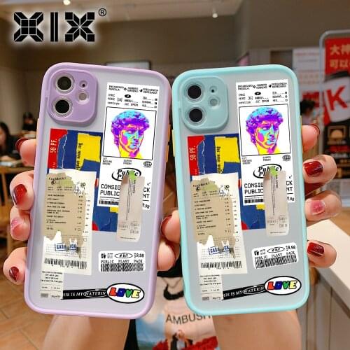 Cute Cartoon David Phone Case For iPhone 12 Mini 11 Pro XS MAX X XR 7 8 Plus Soft Straight Edge Silicone TPU Cover Fundas Coque