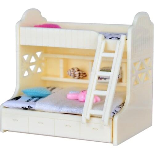 1/12 Dollhouse Miniature Furniture Bunk Bed Double Bunk Bedroom Accessory #1