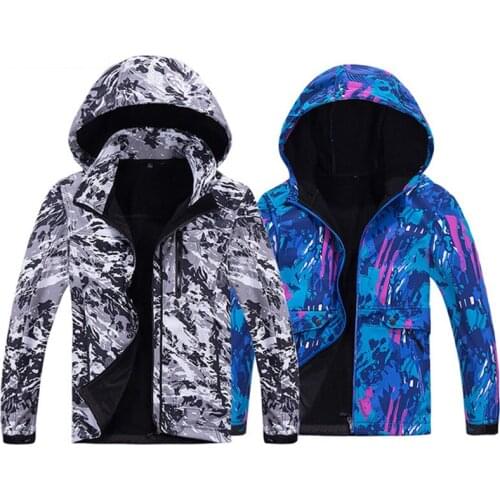 Men Women Outdoor Winter Softshell Camo Jackets Plus Velvet Windproof Waterproof Thermal Windbreaker Climbing Skiing Hiking Coat