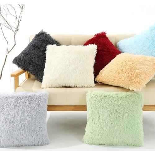 Soft Fur Plush Cushion Cover Home Decor Pillow Covers Living Room Bedroom Sofa Decorative pillowcase 50x50cm shaggy fluffy cover