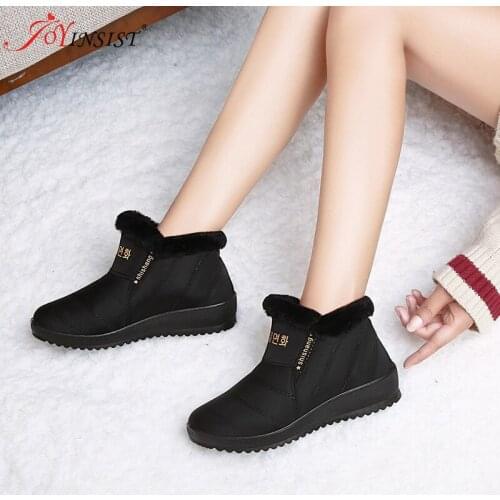 New Women Winter Boots Solid Color Snow Boots Plush Inside Antiskid Bottom Keep Warm Waterproof Shoes Cotton Shoes