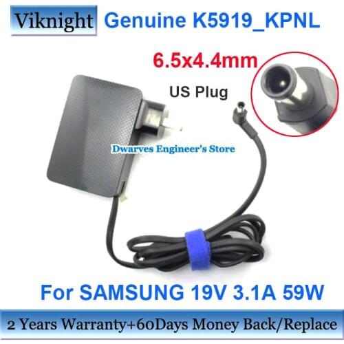 Genuine US 59W 19V 3.1A K5919_KPNL Monitor Adapter Charger For Samsung BN44-00887D BN4400887D Power Supply 6.5x4.4mm