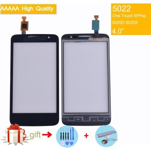 Original For Alcatel One Touch M'Pop OT5020 5020D 5020 5020X Touch Screen Touch Panel Sensor Digitizer Front Outer Glass NO LCD
