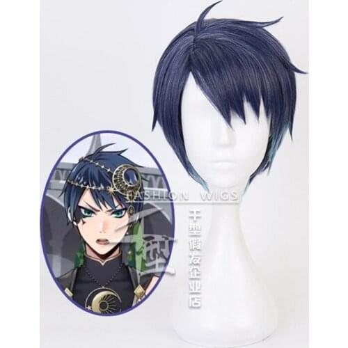 Twisted Wonderland Deuce Spade Dark Blue Short Wig Cosplay Costume Heat Resistant Synthetic Hair Men Women Wigs