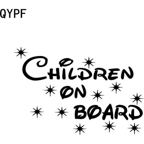 QYPF 13.8CM*9.5CM CHILDREN ON BOARD Car Vinyl Sticker Decal Black/Sliver C14-0011
