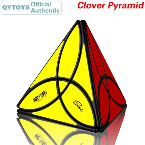 QiYi MoFangGe Clover Pyramid Magic Cube Speed Twisty Puzzle Brain Teaser Challenging Intelligence Educational Toys For Children