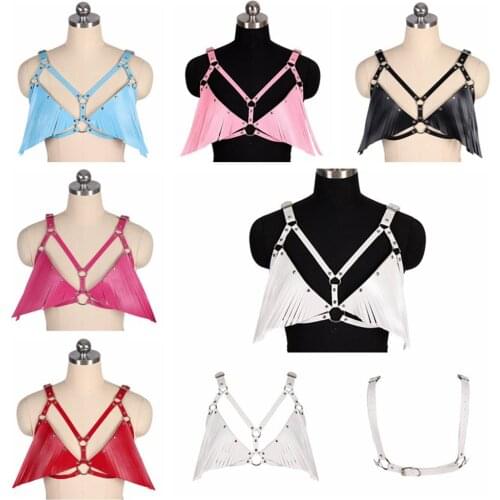 Sexy Bdsm Bondage Body Chest Harness Tops Women Suit For Neck Belt Leather Lingerie Costumes Suspender Erotic Goth Accessories