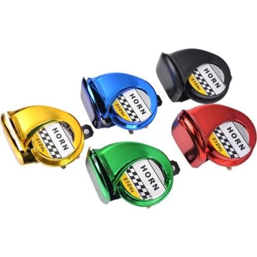 Universal DC 12/24V Car Snail Air Horn 105-115dB 510Hz Electric Siren Claxon High Low Dual Tone Waterproof for Auto Motorbike