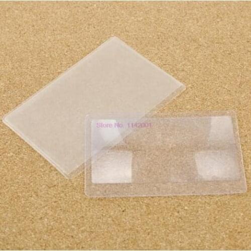 1000pcs 3 X Magnifier Magnification Magnifying Fresnel Pocket Credit Card Size Transparent magnifying glass