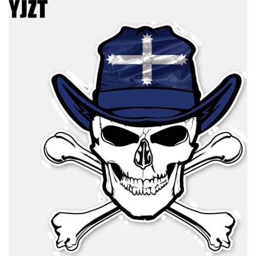 YJZT 12.3CM*14CM Creative Eureka Flag Skull Head Window Motorcycle Car Sticker Decal 6-2920