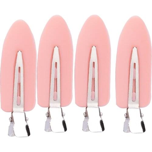 Pack of 4Pcs Seamless Hair Clips, Leaf Shape Traceless Makeup Hair Clips Positioning Clamps for Hairstyle Bangs