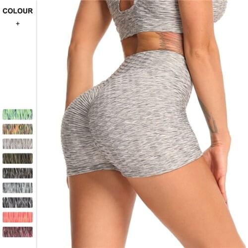 Women Summer Yoga Training Running Sportswear Gym Fitness Leggings Tracksuit Jacquard Tight Seamless Breathable Colorful Shorts