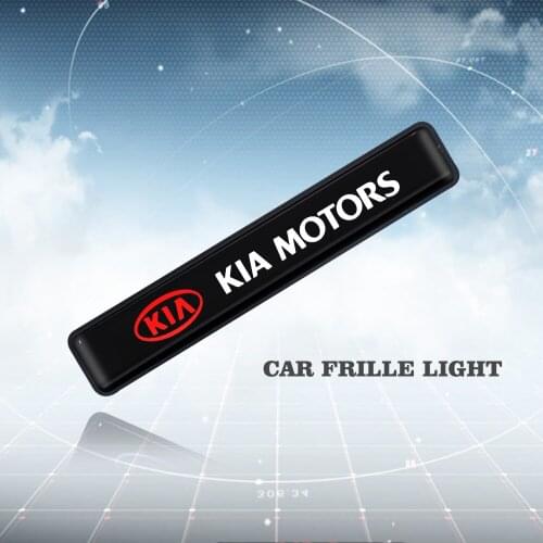 1pcs Car sticker ABS Chrome Front hood grille emblem LED decorative lights For Kia Rio K5 K7 Pride Ceed Sportage Cerato
