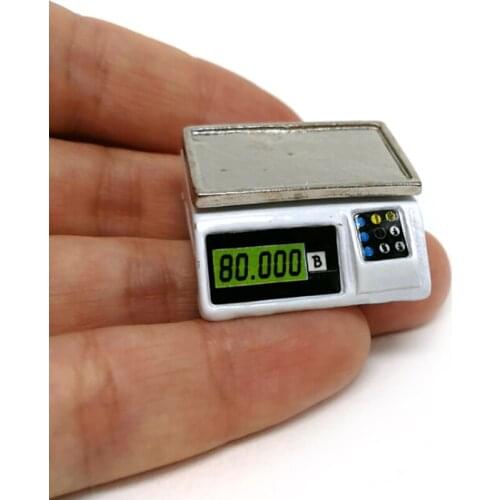 1Pc 1:12 Scale Electronic Scale Play Doll House Supermarket Miniature Furniture Dollhouse Accessories Decor Toys