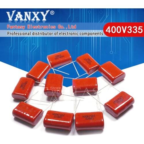 10PCS 400V335J 3.3uF Pitch 25mm 400V 335 3300nf CBB Polypropylene film capacitor
