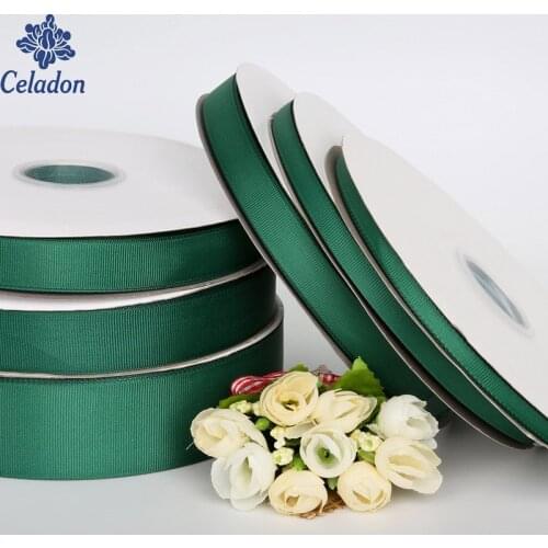 100 yard 7mm 10mm 15mm 20mm 25mm 38mm Dark Green Single Face Grosgrain Ribbon Packing Hair Bow & Sewing Accessories