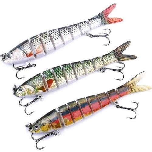 13.7cm 27g Minnow Bait Sinking Wobblers 8 Segments Fishing Lures Multi Jointed Swim Bait Hard Bait Fishing Tackle