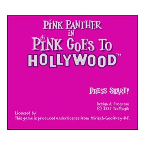 Pink Panther in Pink Goes to Hollywood USA Version 16 bit Big Gray Game Card For NTSC Game Player