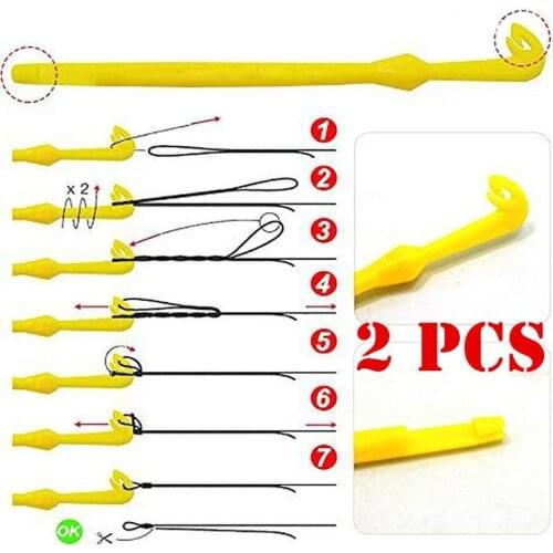 2Pcs Plastic Fishing Hook Loop Remover Disgorger Tool Fast Knot Tying Line Tier Kit Fishing Tools