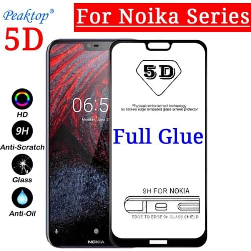 2pcs Tempered Glass For Nokia 9 7.1 6.1 8.1 X7 X6 X5 3.1 5.1 For Nokia 7 Plus 8 3 6 5 2018 5D 9D Full Glue Screen Protector