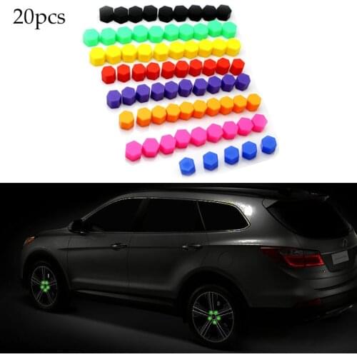 20Pcs Car Nut 15mm 17mm 19mm 21mm Silica Gel Wheel Nuts Screw Bolt Decorative Tire Wheel Tyre Screw Cap Car Wheel Nut Caps