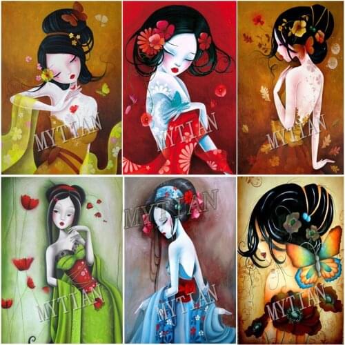 New full square/round diamond painting cratoon Japanese girls Embroidery pattern cross stitch kit mosaic home decor wall art