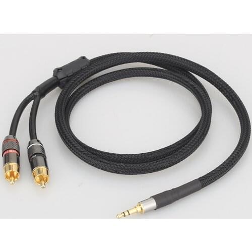 Audiocrast A53+XW60 HiFi cable audio RCA cable Audio signal wire plug 3.5mm straight aux plug convert two RCA plug