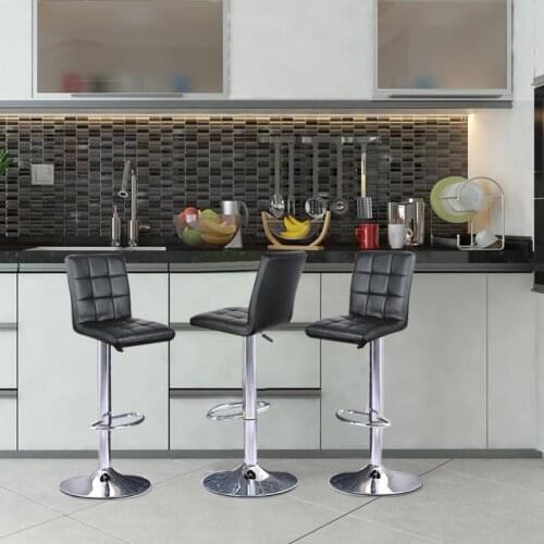 2Pcs/Set Bar Chair Leather Swivel Bar Chair Height Adjustable Stools Chair For Pub Home Office Kitchen Backrest Chair HWC