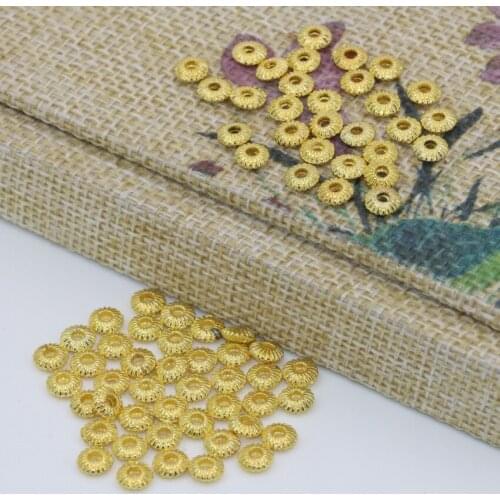 Hot sale abacus rondelle flat spacers beads 20pcs charms gold-color diy accessories 5mm fashion elegant jewelry findings B2525