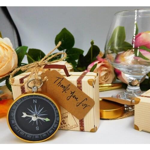 1 Piece Wedding Favors Karft Paper Key Compass With Tag Candy Gift Box Wedding Gift For Guest Souvenir Birth Party Decoration