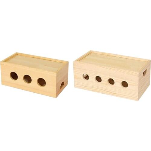 Chunse Wire Storage Box Solid Wood USB Hub and Mor Power Cord Finishing Box Plug Line Box Socket Plug Box Cable Storage