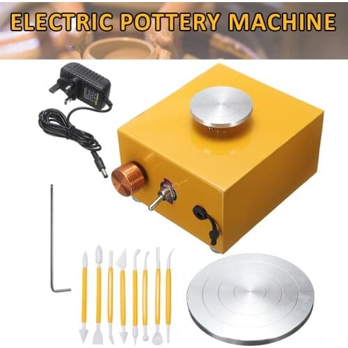 Electric Turntable Pottery Wheel Machine With Tray Plastic Power Adapter Metal Hexagonal Screwdriver DIY Craft Ceramic Clay Tool