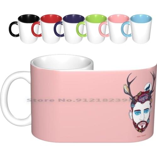 Cernunnos-Wild God Of The Forest Ceramic Mugs Coffee Cups Milk Tea Mug Cernunnos Wicca God Beard Gay Art Queer Creative